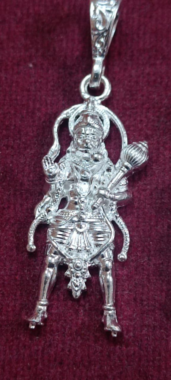 anjaneya swamy full size 925 sterling sliver elegant pendant (5.23 grams) anjaneya swamy full size 925 sterling sliver elegant pendant (5.23 grams)