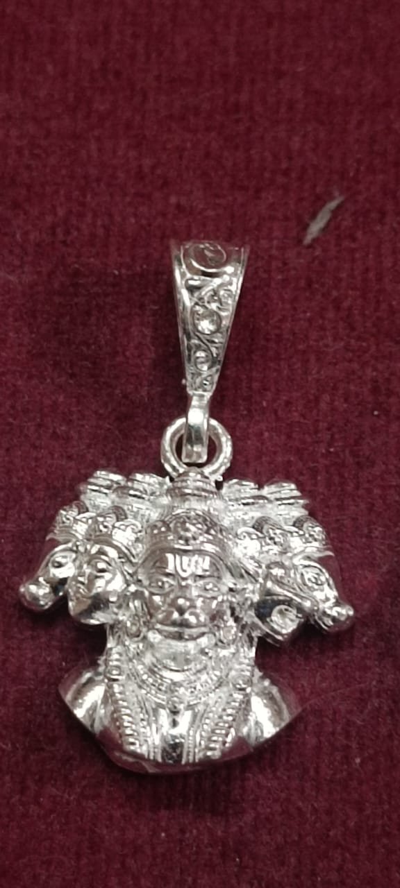 panchmukhi lord hanuman 925 sterling sliver elegant pendant (4.71 grams) panchmukhi lord hanuman 925 sterling sliver elegant pendant (4.71 grams)