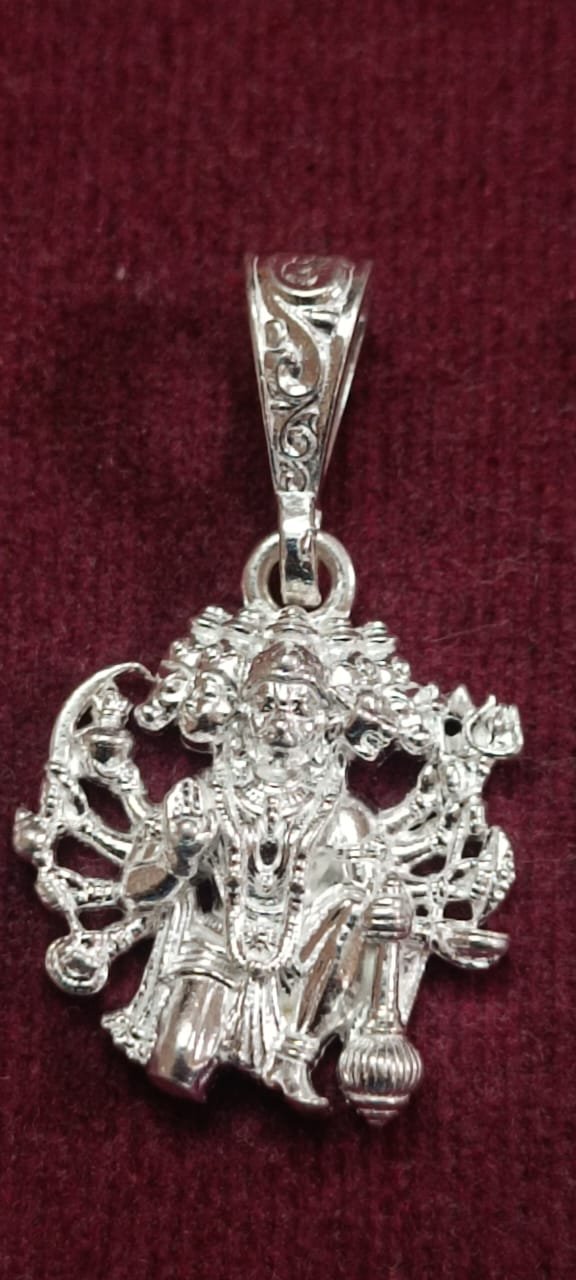 panchmukhi lord hanuman 925 sterling sliver elegant pendant (5.00 grams) panchmukhi lord hanuman 925 sterling sliver elegant pendant (5.00 grams)