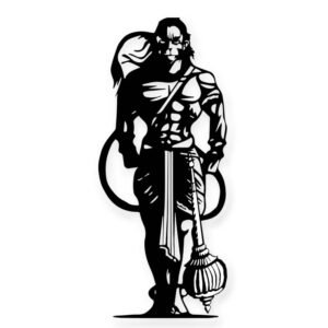 lord hanuman metal wall art spiritual home décor (60 cm x 30 cm)