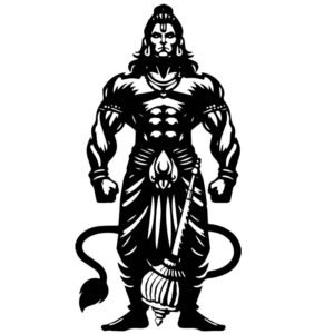 lord hanuman metal wall art spiritual home décor (60 cm x 30 cm)